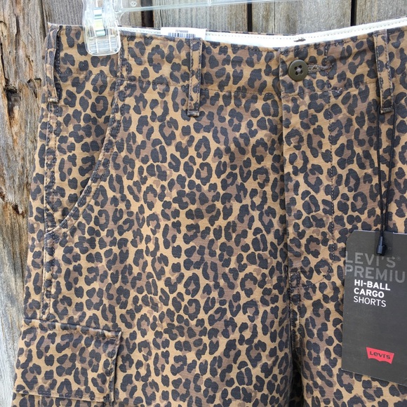 Hi Ball Cargo Shorts Cotton Leopard 